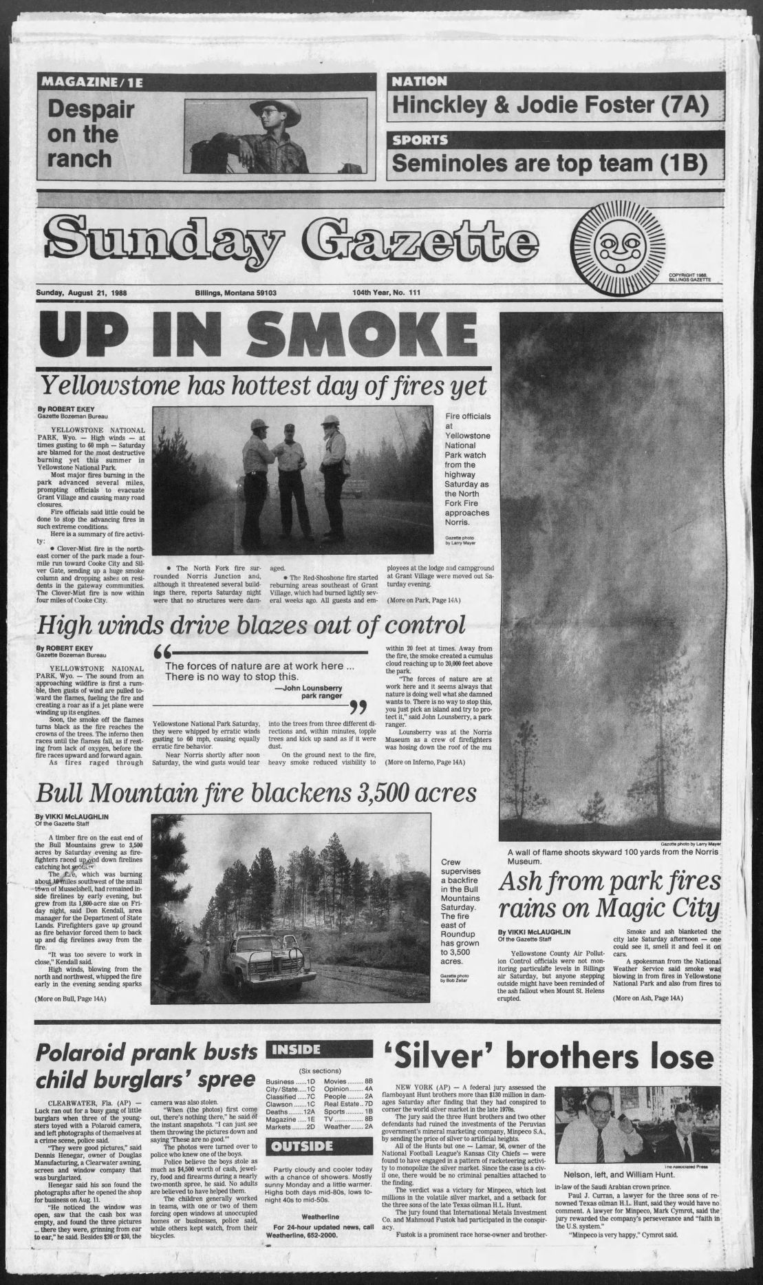 Black Saturday front page